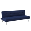 Serta Carson Tufted Sleeper Sofa in Navy Blue Fabric Upholstery