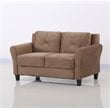 LifeStyle Solutions Transitional 2 Piece Sofa and Loveseat Set in Brown Beige