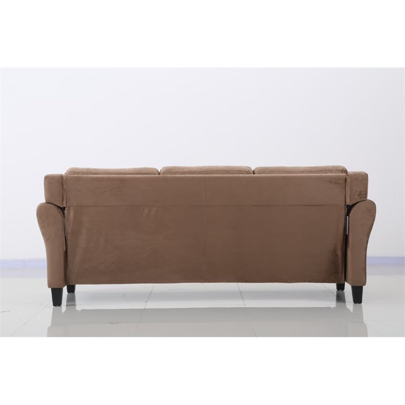 LifeStyle Solutions Transitional 2 Piece Sofa and Loveseat Set in Brown Beige