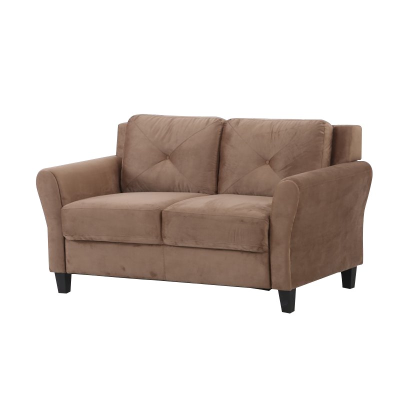 LifeStyle Solutions Transitional 2 Piece Sofa and Loveseat Set in Brown Beige