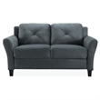 LifeStyle Solutions Transitional 2 Piece Sofa and Loveseat Set in Dark Gray