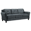 LifeStyle Solutions Transitional 2 Piece Sofa and Loveseat Set in Dark Gray