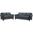 LifeStyle Solutions Transitional 2 Piece Sofa and Loveseat Set in Dark Gray