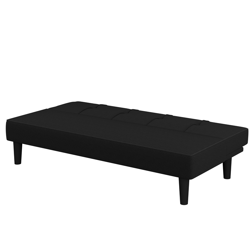 Serta Laurel Tufted Convertible Sleeper in Black Fabric Upholstery