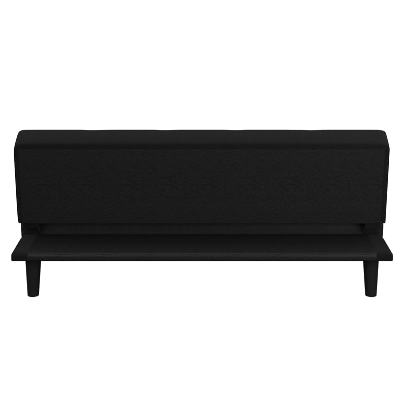 Serta Laurel Tufted Convertible Sleeper in Black Fabric Upholstery