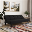 Serta Laurel Tufted Convertible Sleeper in Black Fabric Upholstery