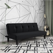 Serta Laurel Tufted Convertible Sleeper in Black Fabric Upholstery