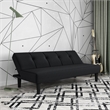 Serta Laurel Tufted Convertible Sleeper in Black Fabric Upholstery