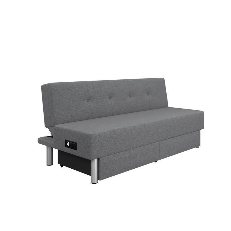 Serta Wilton Dream Convertible Sofa Sleeper in Charcoal Fabric Upholstery