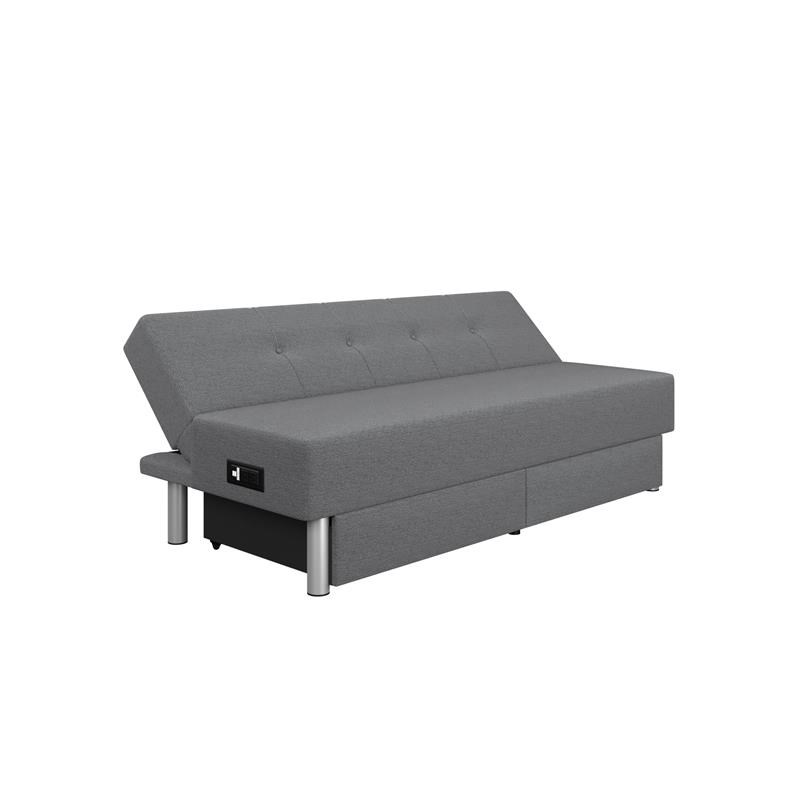 Serta Wilton Dream Convertible Sofa Sleeper in Charcoal Fabric Upholstery