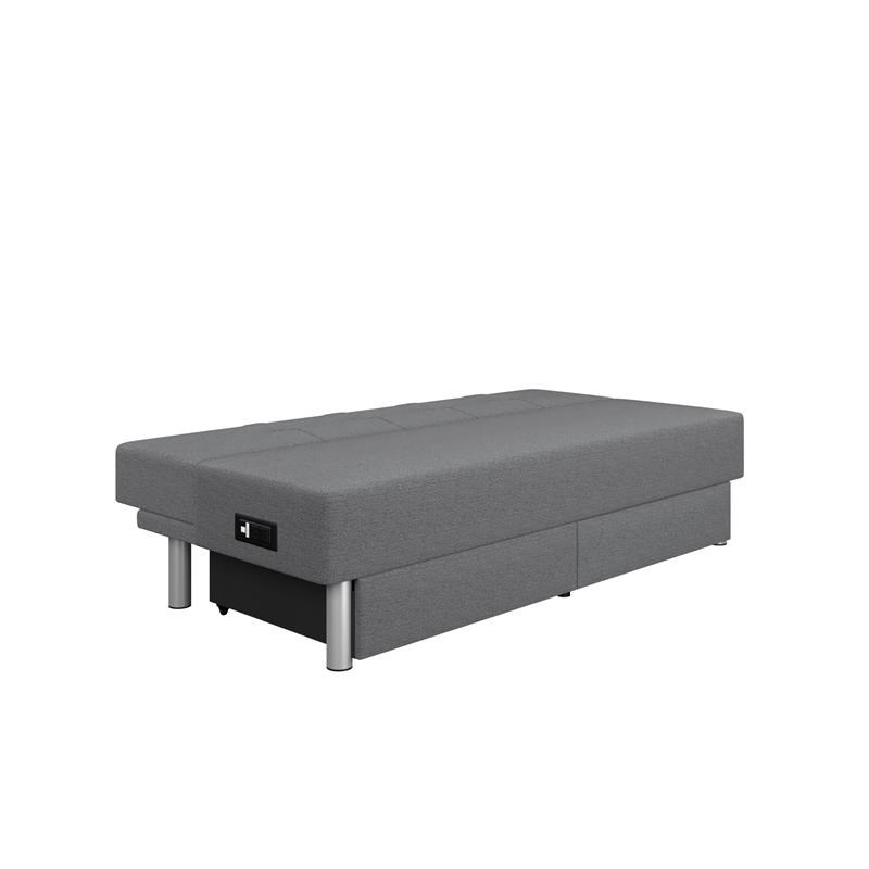 Serta Wilton Dream Convertible Sofa Sleeper in Charcoal Fabric Upholstery