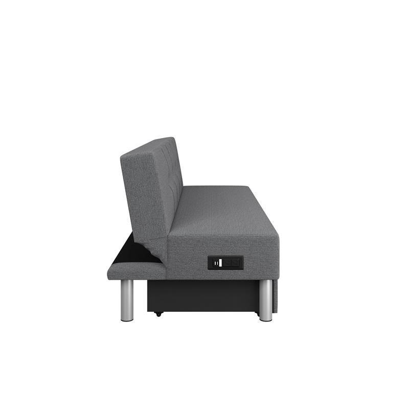 Serta Wilton Dream Convertible Sofa Sleeper in Charcoal Fabric Upholstery