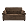 Serta Hanson Convertible Sleeper Sofa in Brown Fabric Upholstery