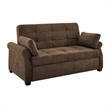 Serta Hanson Convertible Sleeper Sofa in Brown Fabric Upholstery