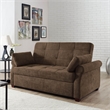 Serta Hanson Convertible Sleeper Sofa in Brown Fabric Upholstery