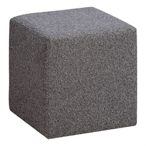 Lifestyle Solutions Vienna Ottoman in Gray Fabric Upholstery