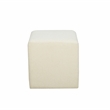Lifestyle Solutions Vienna Ottoman in White Fabric Upholstery