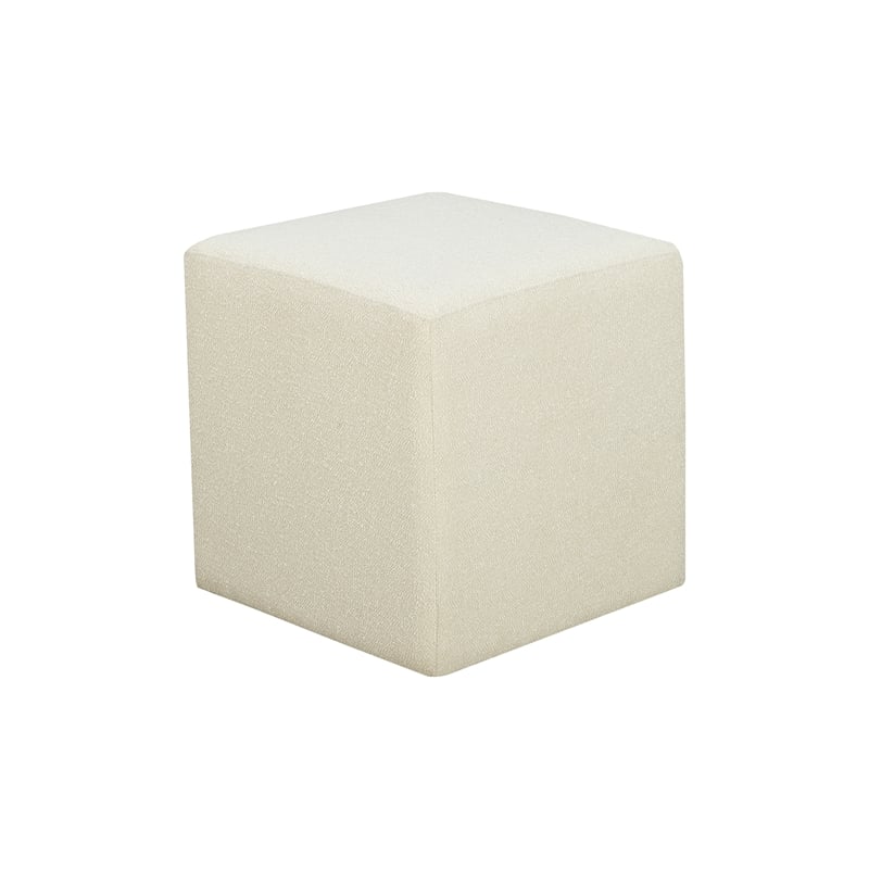 Lifestyle Solutions Vienna Ottoman in White Fabric Upholstery
