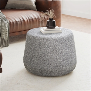 Lifestyle Solutions Lisse Ottoman in Gray Fabric Upholstery