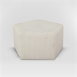 Lifestyle Solutions Gardner Ottoman in White Fabric Upholstery