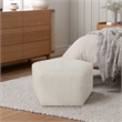 Lifestyle Solutions Gardner Ottoman in White Fabric Upholstery