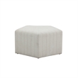 Lifestyle Solutions Gardner Ottoman in White Fabric Upholstery