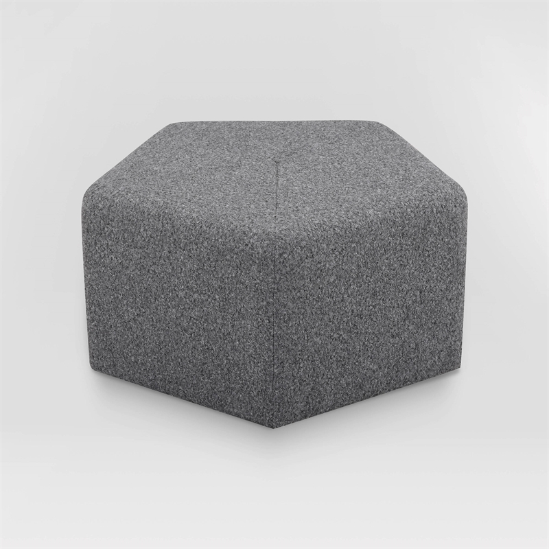 Lifestyle Solutions Gardner Ottoman in Gray Fabric Upholstery