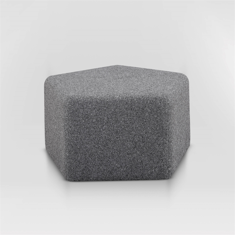 Lifestyle Solutions Gardner Ottoman in Gray Fabric Upholstery