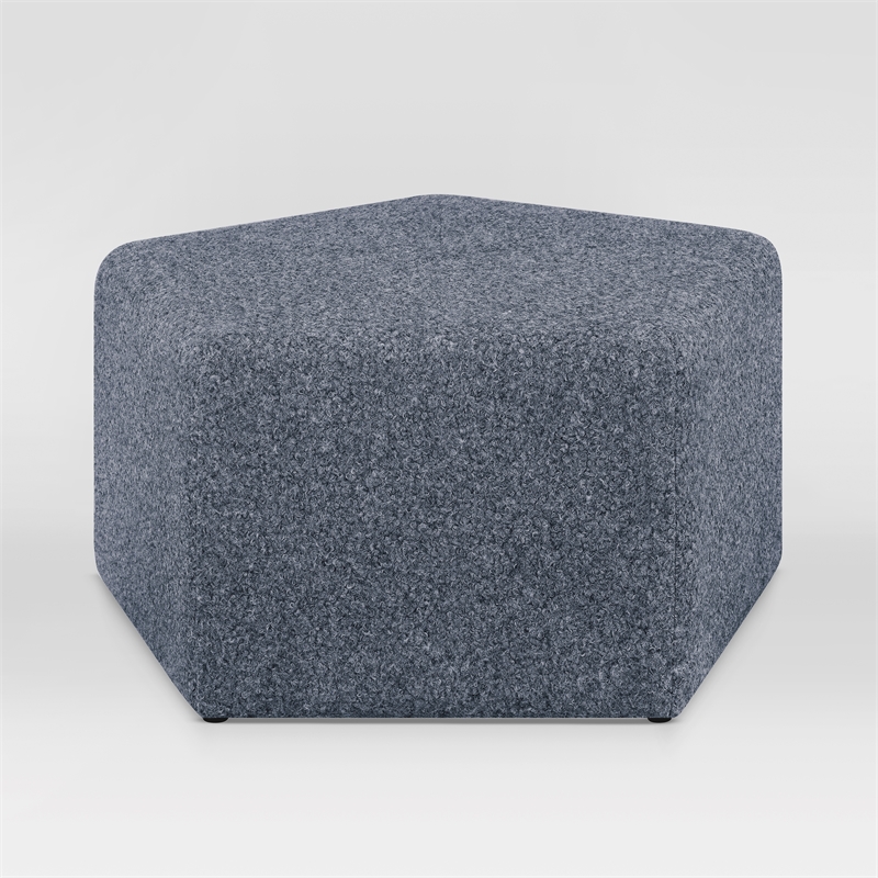 Lifestyle Solutions Gardner Ottoman in Blue Fabric Upholstery