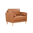 Lifestyle Solutions Jareth Arm Chair in Caramel Brown Faux Leather Upholstery