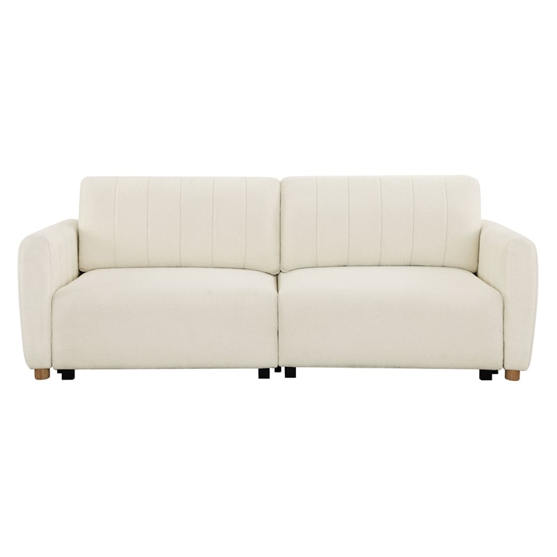 Serta Garland Convertible Sofa in Ivory Fabric Upholstery