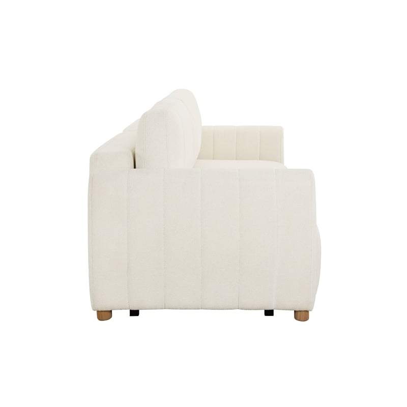 Serta Garland Convertible Sofa in Ivory Fabric Upholstery