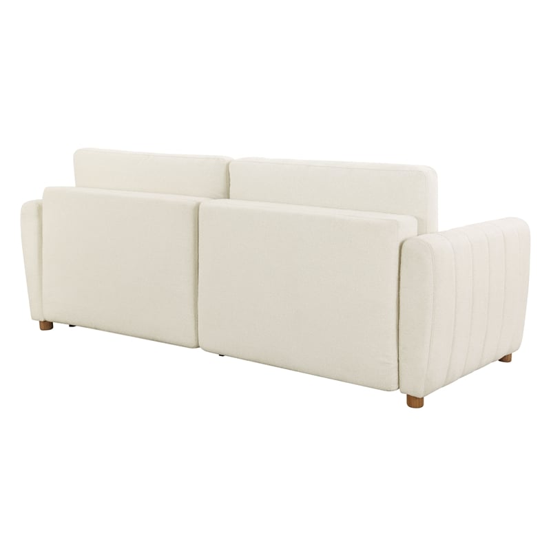 Serta Garland Convertible Sofa in Ivory Fabric Upholstery