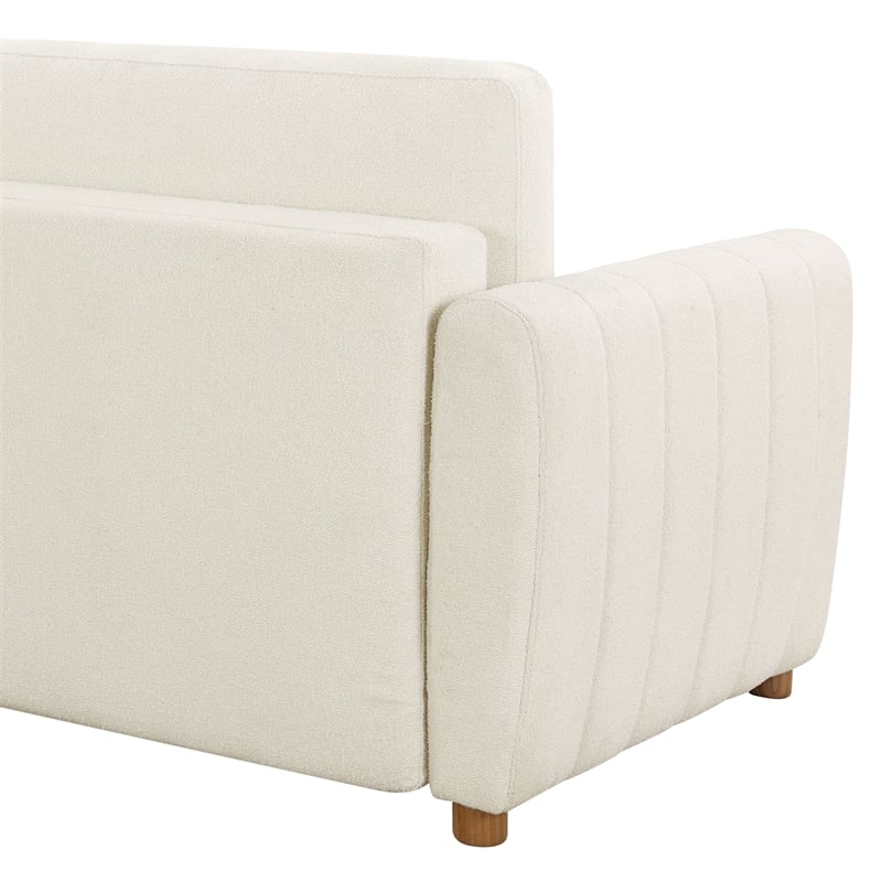 Serta Garland Convertible Sofa in Ivory Fabric Upholstery