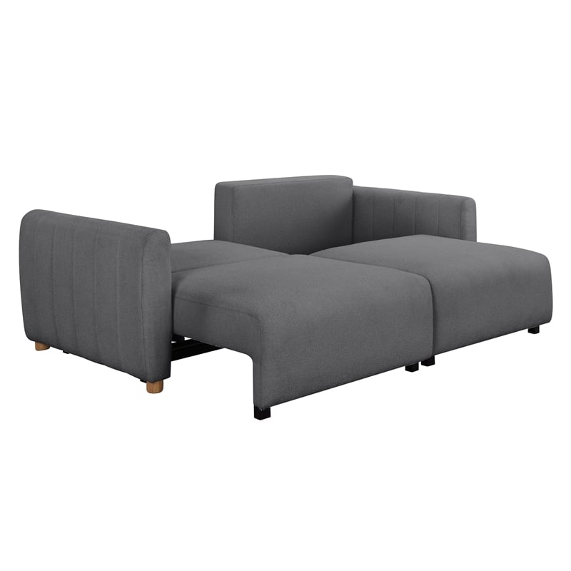 Serta Garland Convertible Sofa in Charcoal Gray Fabric Upholstery