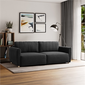 Serta Garland Convertible Sofa in Charcoal Gray Fabric Upholstery