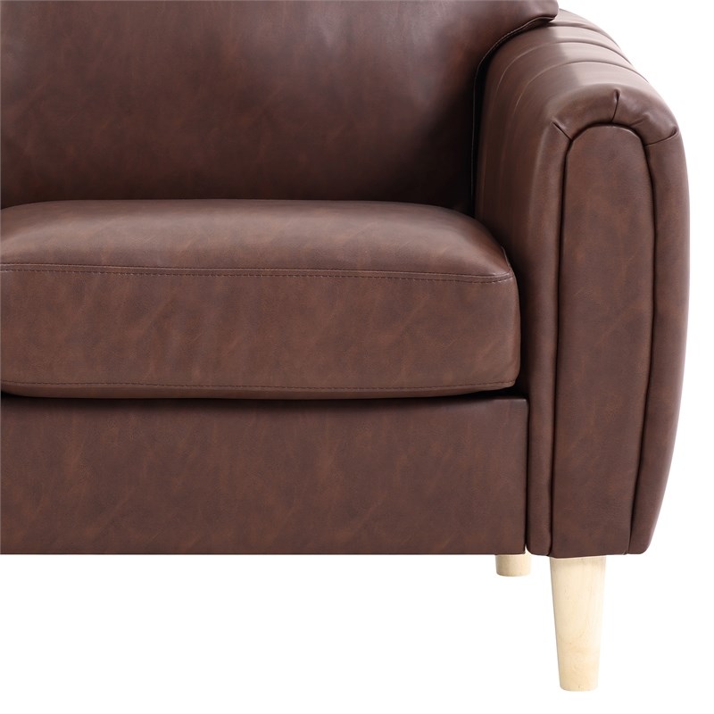 Serta Dublin Stationary Sofa in Brown Fabric Upholstery