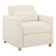 Serta Chandler Convertible Chair in Ivory Fabric Upholstery