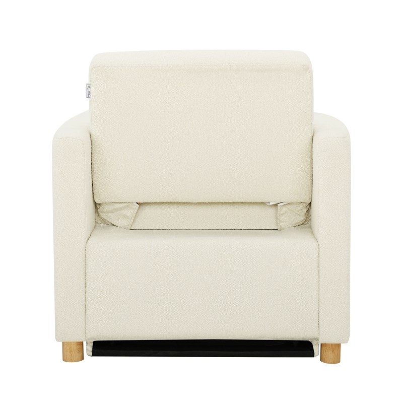 Serta Chandler Convertible Chair in Ivory Fabric Upholstery