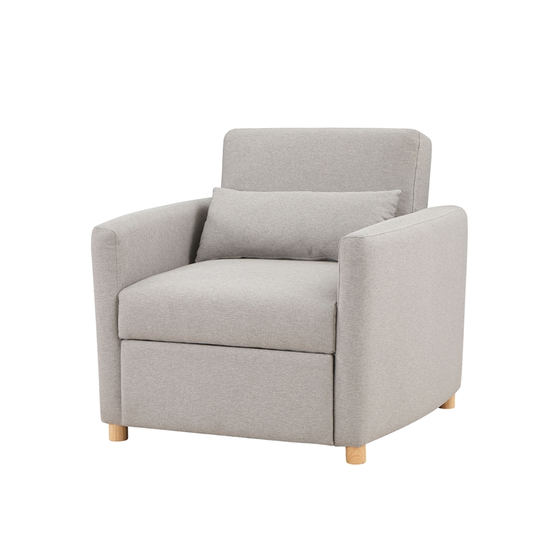 Serta Chandler Convertible Chair in Light Gray Fabric Upholstery