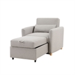 Serta Chandler Convertible Chair in Light Gray Fabric Upholstery