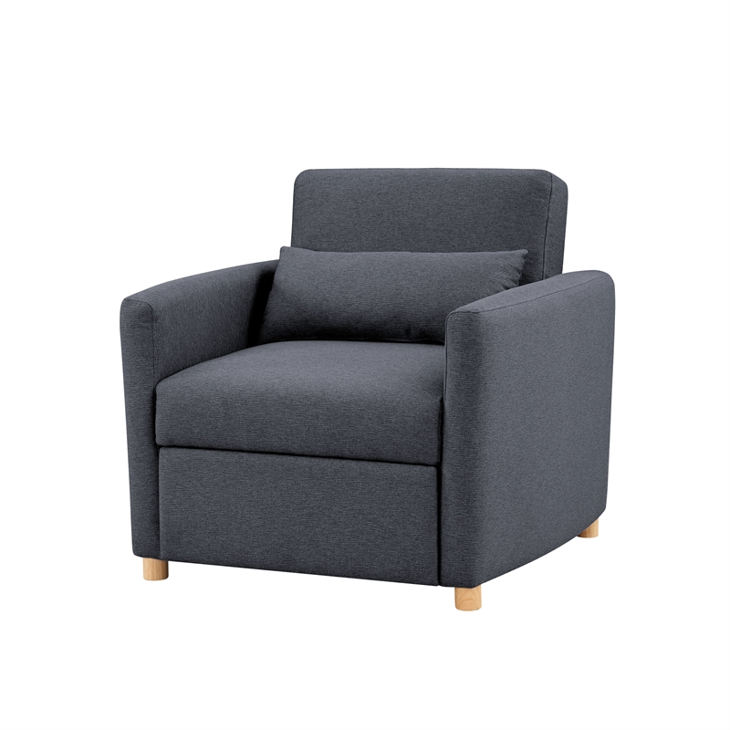 Serta Chandler Convertible Chair in Navy Blue Fabric Upholstery