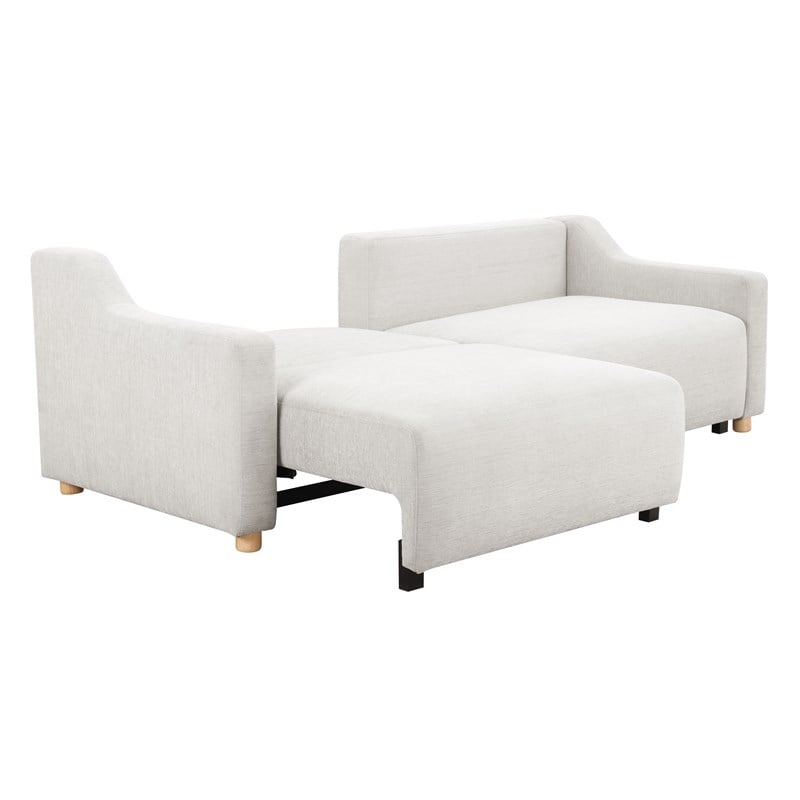 Serta Grayson Convertible Sofa in Cream Fabric Upholstery