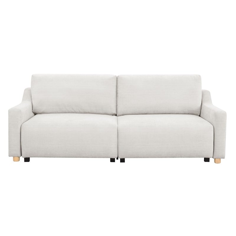 Serta Grayson Convertible Sofa in Cream Fabric Upholstery