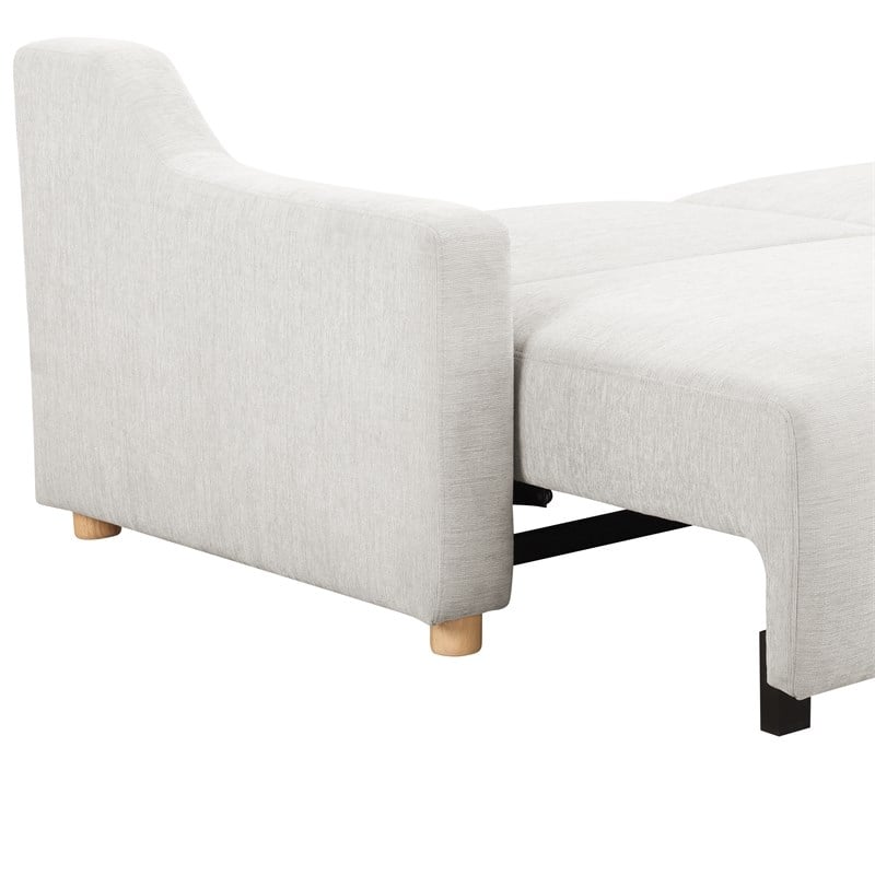 Serta Grayson Convertible Sofa in Cream Fabric Upholstery