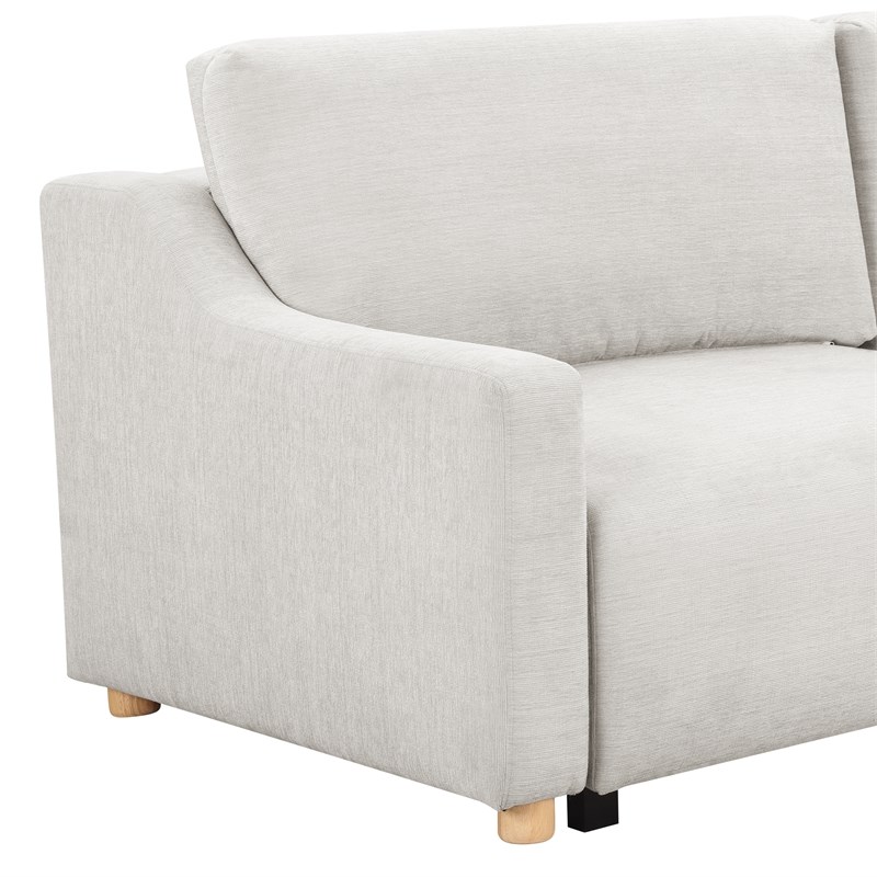 Serta Grayson Convertible Sofa in Cream Fabric Upholstery