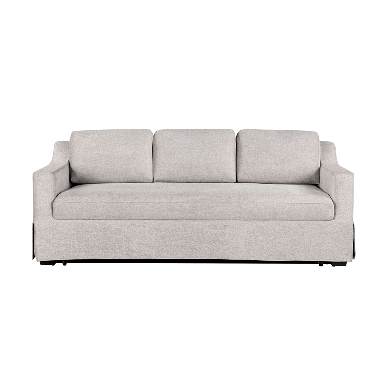 Serta Hathaway Convertible Sofa in Linen Beige Fabric Upholstery