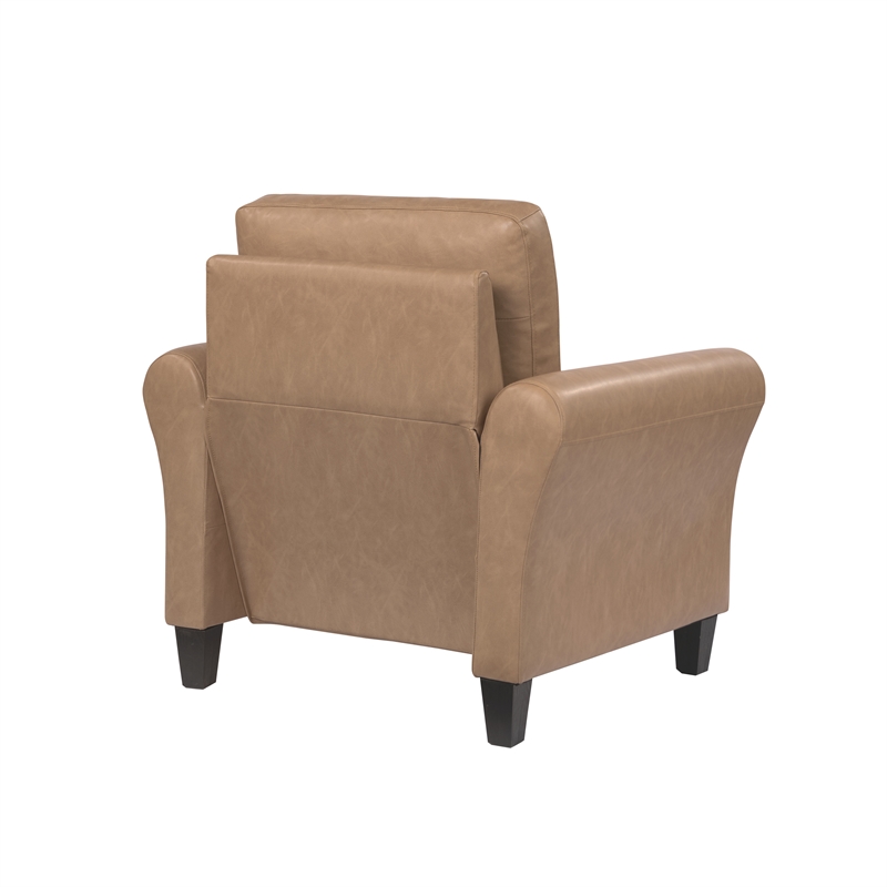 Lifestyle Solutions Mavrick Arm Chair in Light Brown Faux Leather