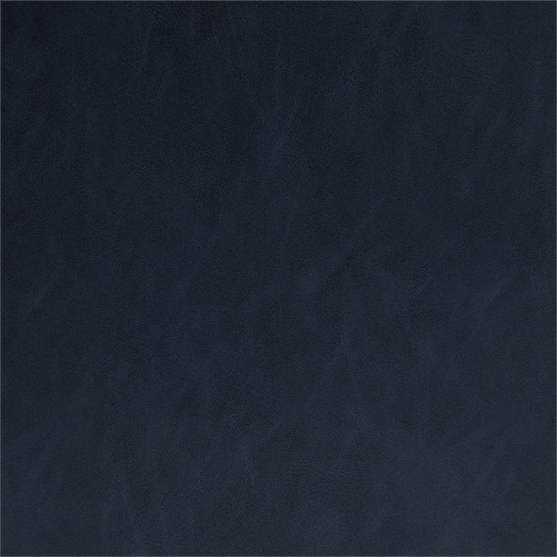 Serta Finley Stationary Sofa in Navy Blue Faux Leather Upholstery