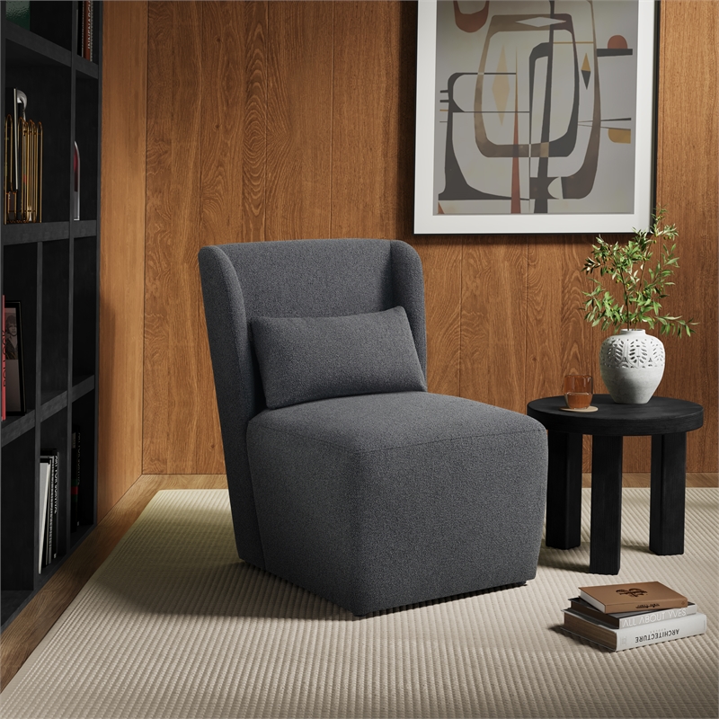 Lifestyle Solutions Elmway Accent Chair in Charcoal Fabric Upholstery